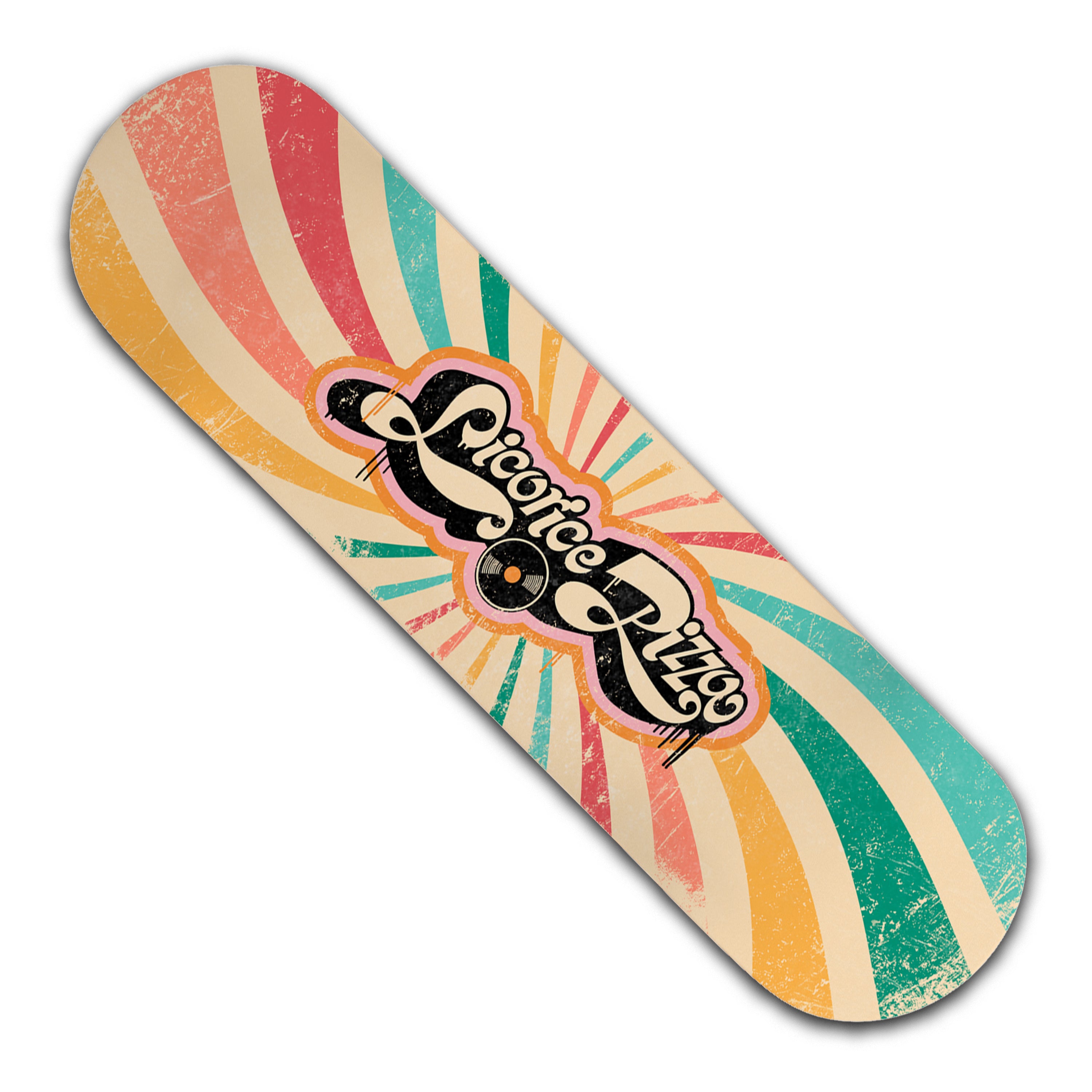 デイナデザインホラズム Skate Deck, Licorice Pizza, Spiral Custom Design – Rolling Live